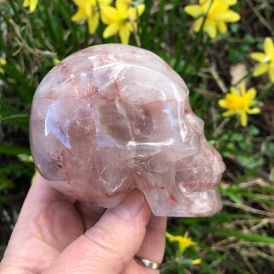 Strawberry Quartz Crystal Skull 3.5&quot;