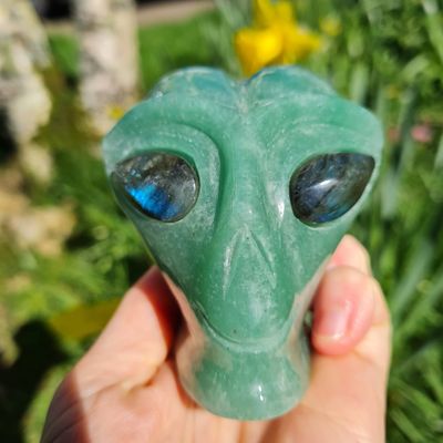 Pleiades Sexual Healer Green Aventurine with Labradorite Eyes Star Being 3