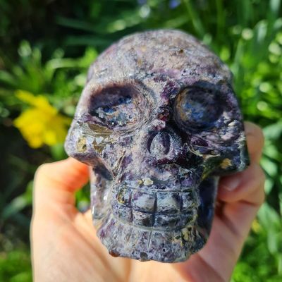 Lepidolite Crystal Skull 3.75