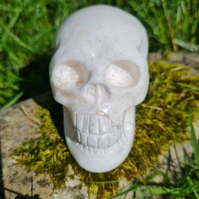 Scolecite Crystal Skull 3.75"
