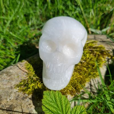 Scolecite Crystal Skull 3.25"
