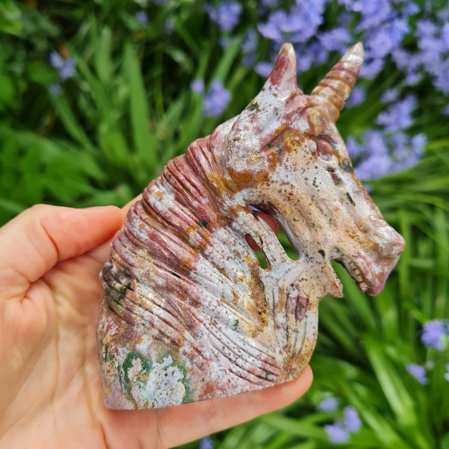Celestial Fancy Jasper Unicorn 4&quot;
