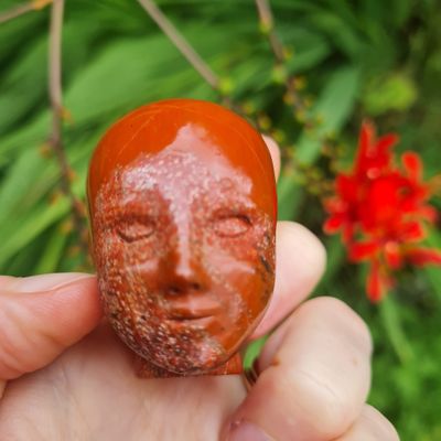 Red Jasper Galactic Baby Skull 1.5&quot;*