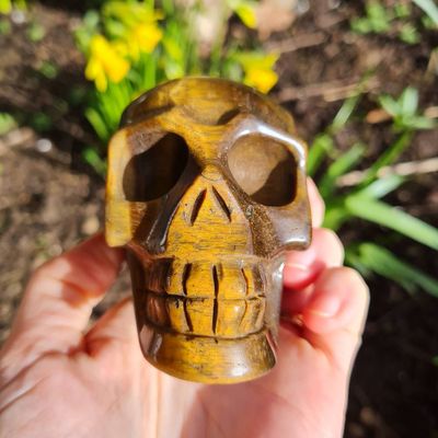 Tiger&#39;s Eye Crystal Skull 3&quot;
