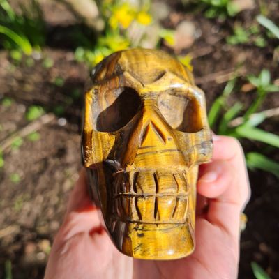 Tiger&#39;s Eye Crystal Skull 4&quot;