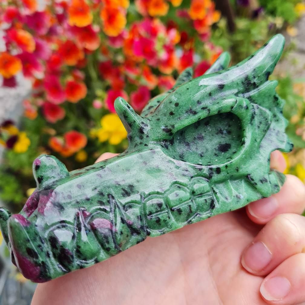 Ruby Zoisite Dragon Skull 4&quot;