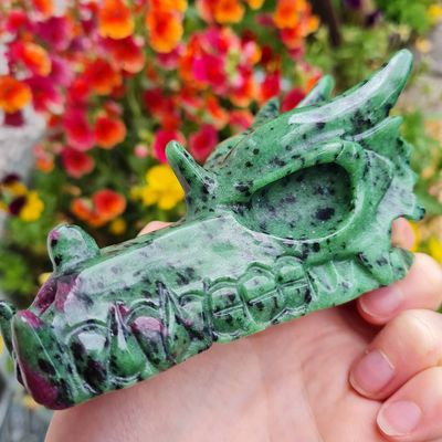 Ruby Zoisite Dragon Skull 4&quot;