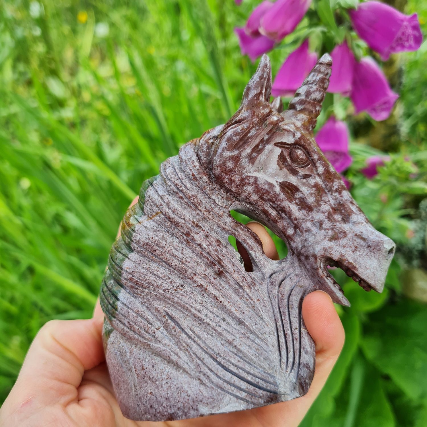 Pleiadian Fancy Jasper Unicorn 4&quot;