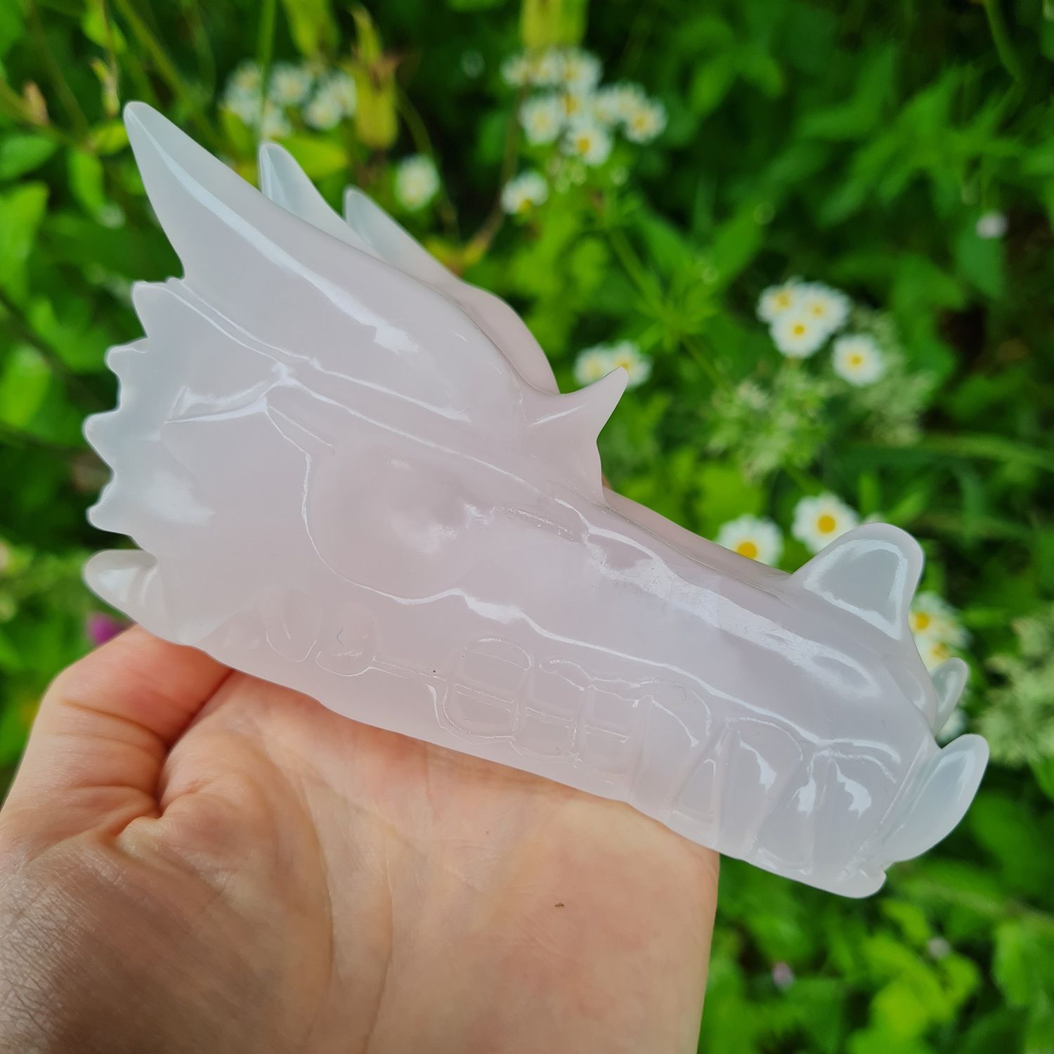 Mangano Calcite Dragon Skull 4