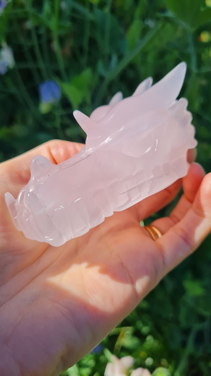 Mangano Calcite Dragon Skull 3&quot;*