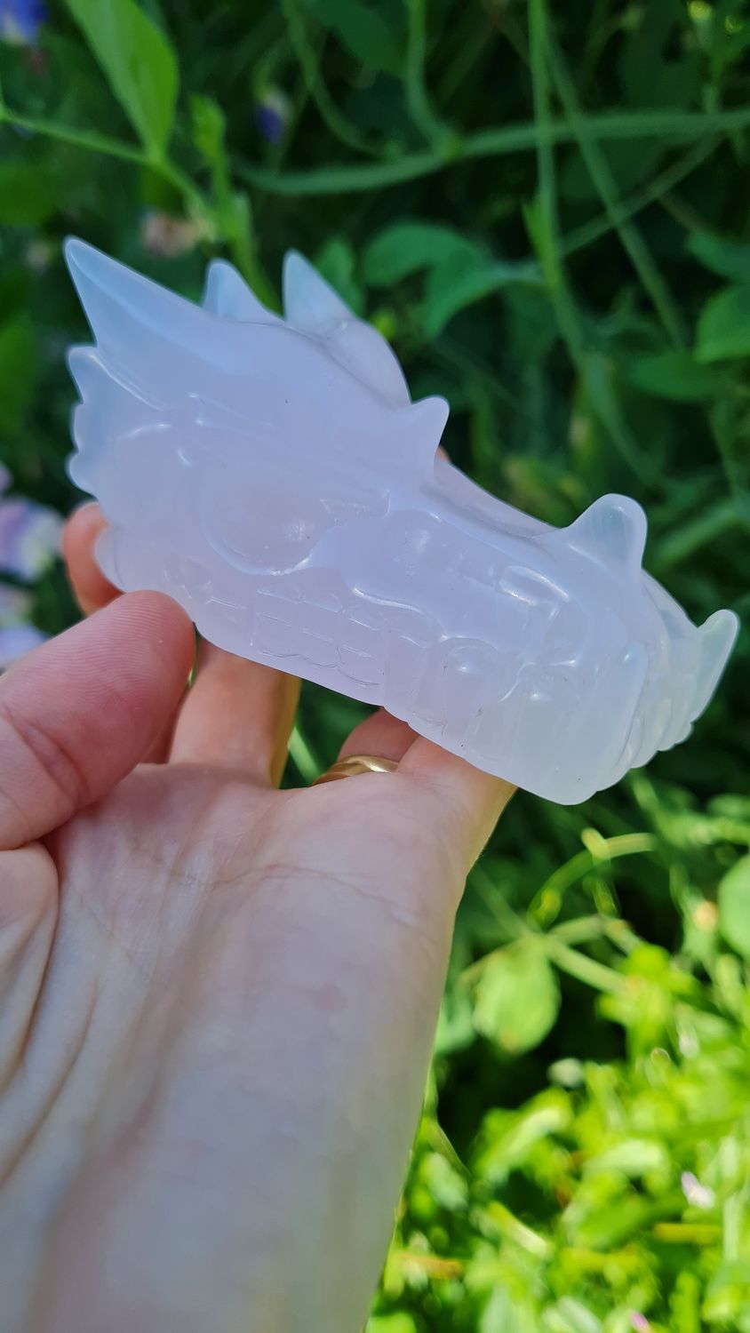 Mangano Calcite Dragon Skull 3&quot;*
