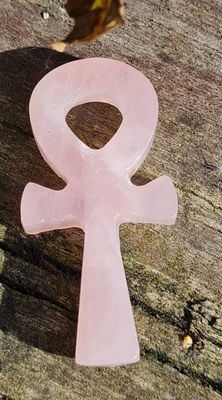 Rose Quartz Crystal Ankh 2&quot;