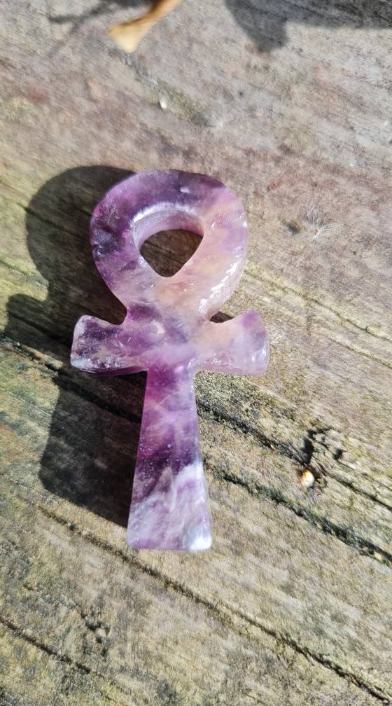 Purple Fluorite Crystal Ankh 2&quot;