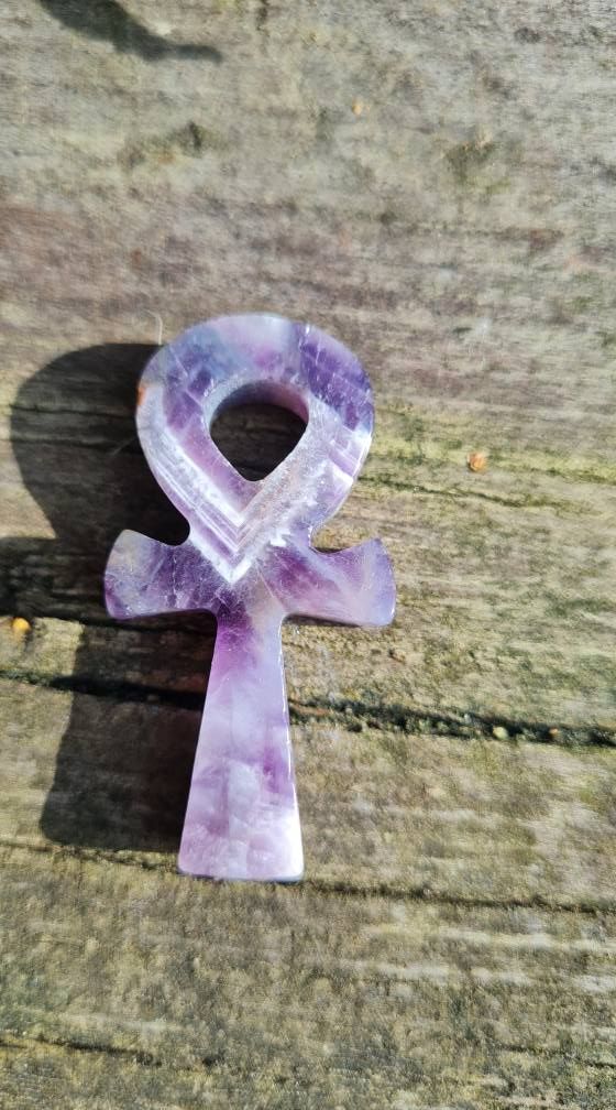 Purple Fluorite Crystal Ankh 2&quot;
