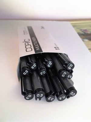 Copic Multiliners - Black - 0.03mm - 1.0mm