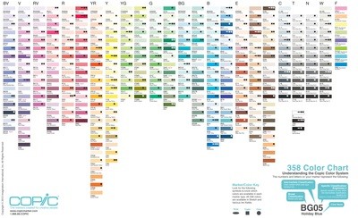 Copic Marker Colour Chart - For Individual Markers - FREE