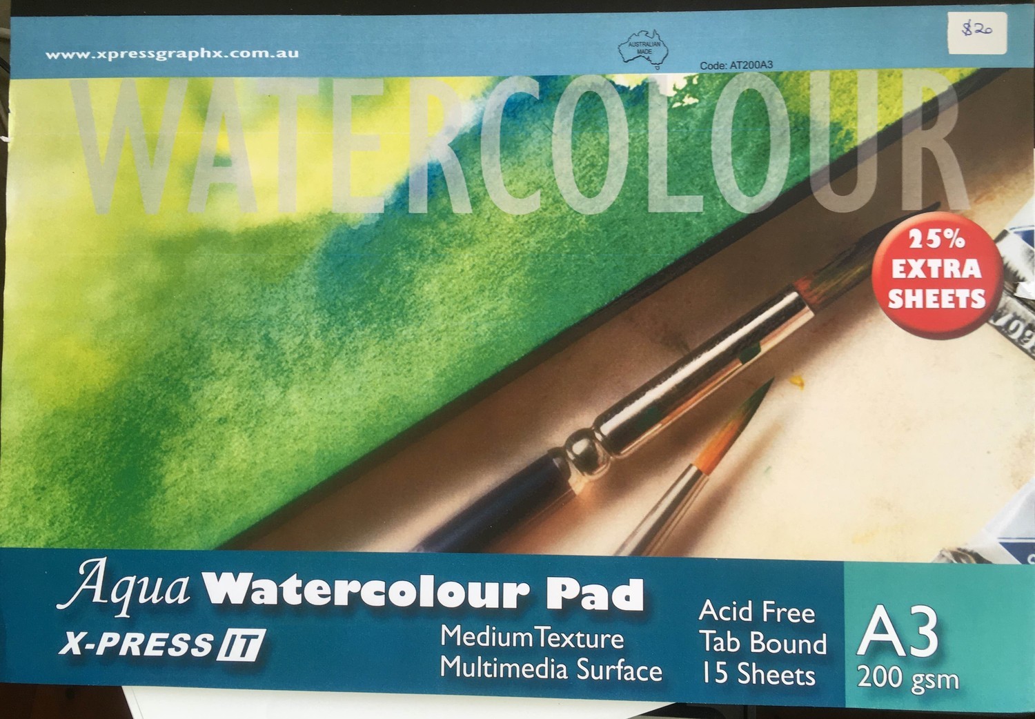 A3 Watercolour Pad - 200gsm Medium Texture