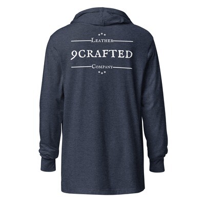 Hooded long-sleeve tee with front and back logo