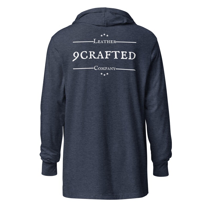 Hooded long-sleeve tee with front and back logo