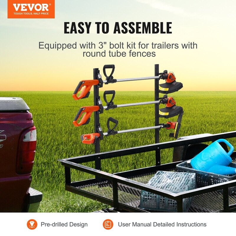 VEVOR Support de débroussailleuse à 3 places, support de garniture verrouillable pour remorque paysagère, support de support sur camion ouvert/remorque fermée, paire VEVOR Support de débroussailleuse à 3 places, support de garniture verrouillable pour remorque paysagère, support de support sur camion ouvert/remorque fermée, paire