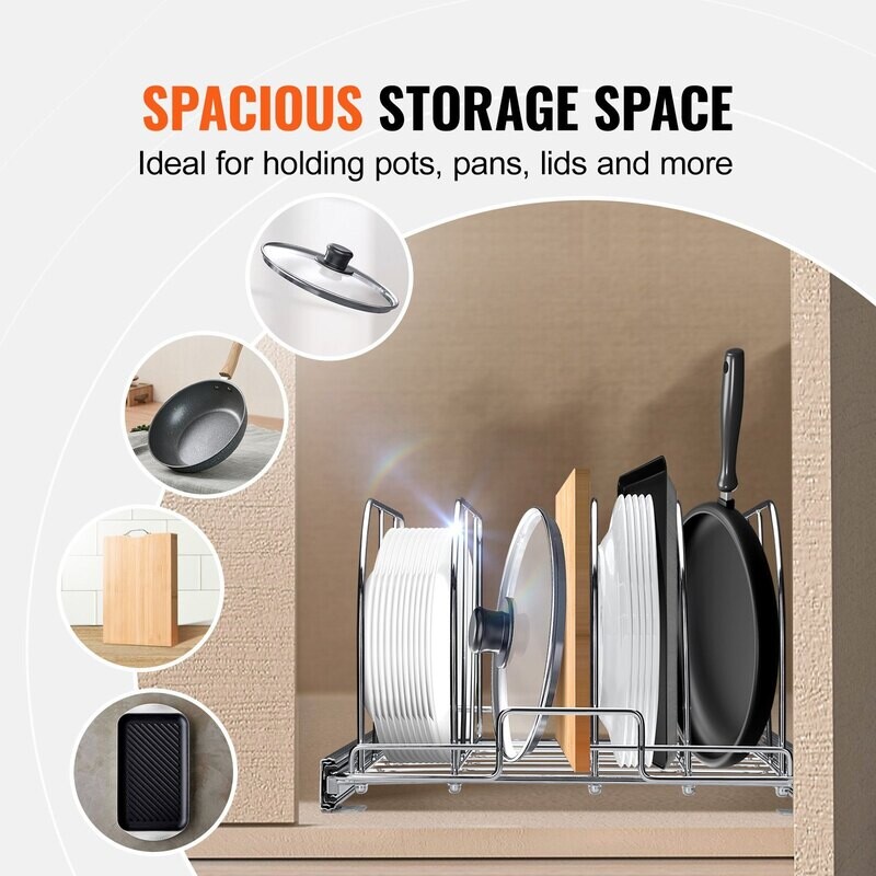 VEVOR Support pour poêles et casseroles, organisateur extensible sous armoire, organisation de plateaux de plaques de cuisson, séparateurs de fil réglables VEVOR Support pour poêles et casseroles, organisateur extensible sous armoire, organisation de plateaux de plaques de cuisson, séparateurs de fil réglables