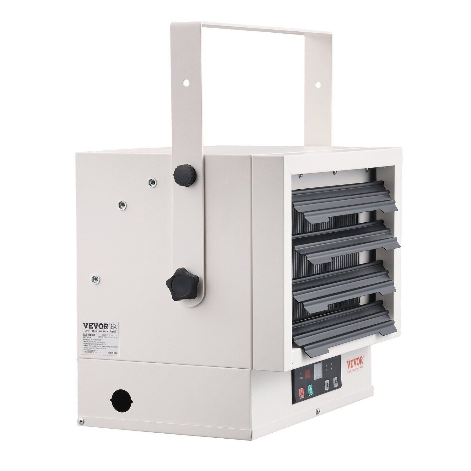 VEVOR Chauffage électrique de garage, chauffage d'atelier numérique à ventilateur forcé de 7 500 watts, avec télécommande
