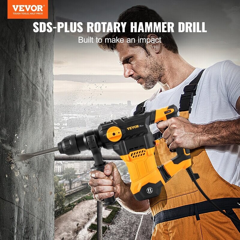 VEVOR – marteau perforateur rotatif SDS-Plus de 1-1/4 pouces, perceuses filaires de 13 A, marteaux burineurs robustes avec contrôle des vibrations et embrayage de sécurité VEVOR – marteau perforateur rotatif SDS-Plus de 1-1/4 pouces, perceuses filaires de 13 A, marteaux burineurs robustes avec contrôle des vibrations et embrayage de sécurité