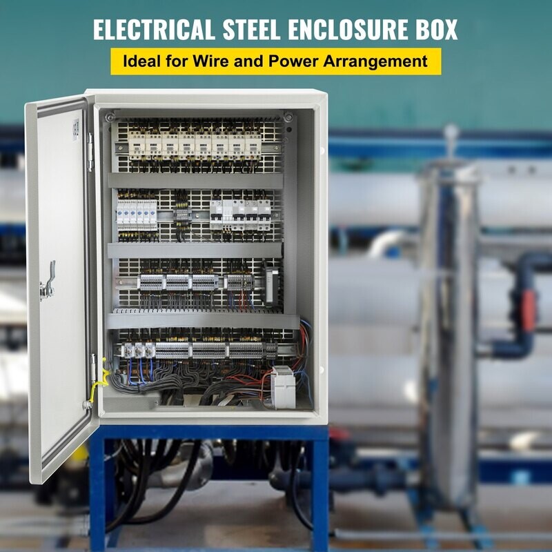 VEVOR NEMA Steel Enclosure, 16 x 12 x 8'' NEMA 4X Steel Electrical Box, IP66 Waterproof & Dustproof, Outdoor/Indoor Electrical Junction Box, with Mounting Plate VEVOR NEMA Steel Enclosure, 16 x 12 x 8'' NEMA 4X Steel Electrical Box, IP66 Waterproof & Dustproof, Outdoor/Indoor Electrical Junction Box, with Mounting Plate
