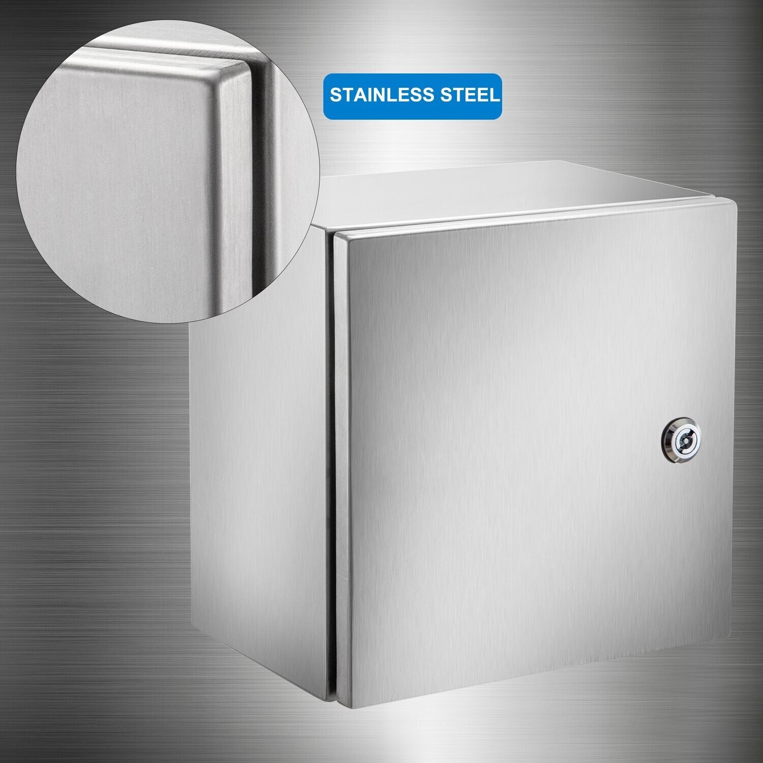 VEVOR NEMA Stainless Steel Enclosure, 12 x 12 x 8&#39;&#39; NEMA 4X Steel Electrical Box, IP66 Waterproof &amp; Dustproof, Outdoor/Indoor Electrical Junction Box, with Mounting Plate