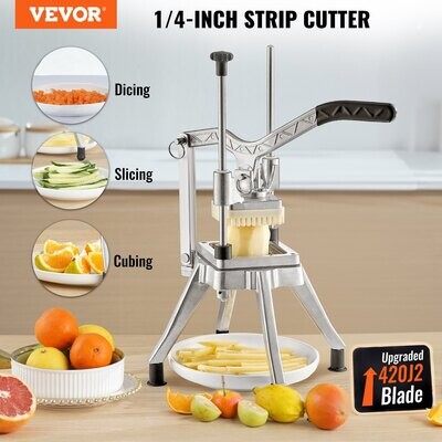 VEVOR Hachoir à Fruits et Légumes Commercial Lame de 1/4" Coupe-Frites Professionnel Kattex Coupe-Frites Trancheuse à Oignons en Acier Inoxydable pour Tomates Poivrons Pommes de Terre Champignons VEVOR Hachoir à Fruits et Légumes Commercial Lame de 1/4" Coupe-Frites Professionnel Kattex Coupe-Frites Trancheuse à Oignons en Acier Inoxydable pour Tomates Poivrons Pommes de Terre Champignons