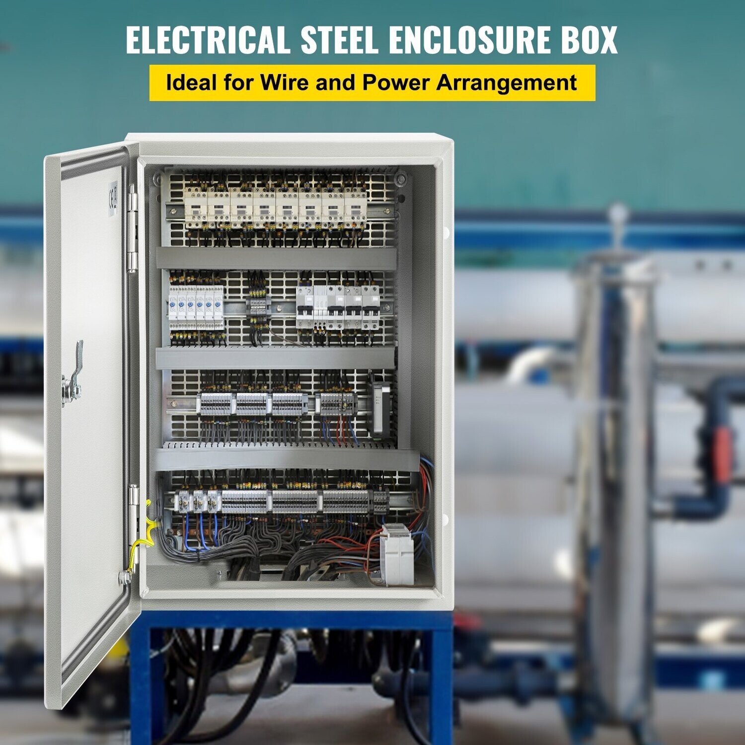 VEVOR NEMA Steel Enclosure ,12 x 8 x 6&#39;&#39; NEMA 4X Steel Electrical Box, IP66 Waterproof &amp; Dustproof, Outdoor/Indoor Electrical Junction Box, with Mounting Plate