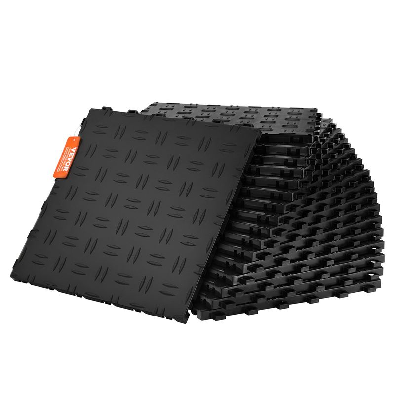 VEVOR Lot de 25 dalles de garage emboĂźtables, 30,5 x 30,5 x 1,3 cm, lot de 25 dalles de revĂȘtement de sol de garage, texture double face antidĂ©rapante, pour garages, sous-sols, ateliers de rĂ©paration VEVOR Lot de 25 dalles de garage emboĂźtables, 30,5 x 30,5 x 1,3 cm, lot de 25 dalles de revĂȘtement de sol de garage, texture double face antidĂ©rapante, pour garages, sous-sols, ateliers de rĂ©paration