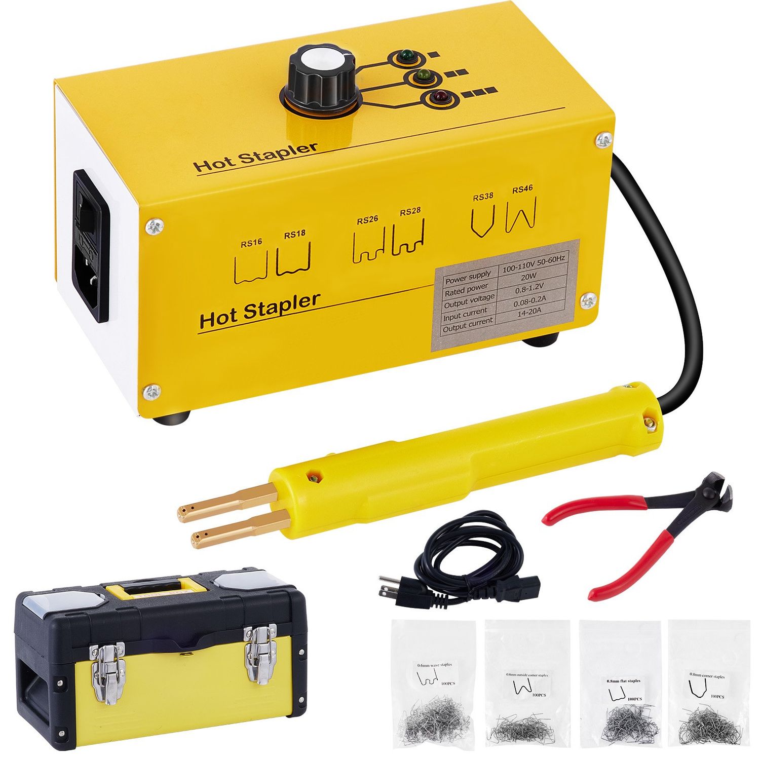 VEVOR Kit de réparation plastique agrafeuse à chaud 600 agrafes boîte à outils 20 W Kit de soudure plastique pour réparation plastique réparation thermique (600 agrafes)