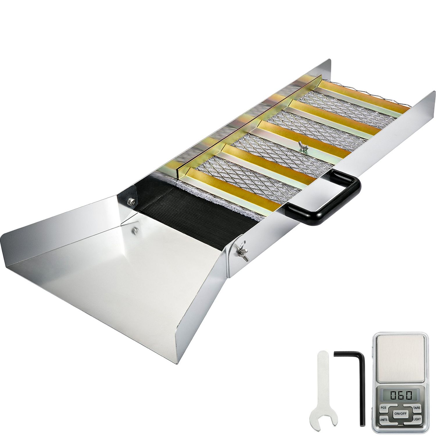 VEVOR Boîte d'écluse en alliage d'aluminium, boîtes d'écluse compactes de 30 " de long pour l'or, équipement d'écluse en or léger, boîtes d'écluse portables avec mousse de mineur, rivière, ruisseau