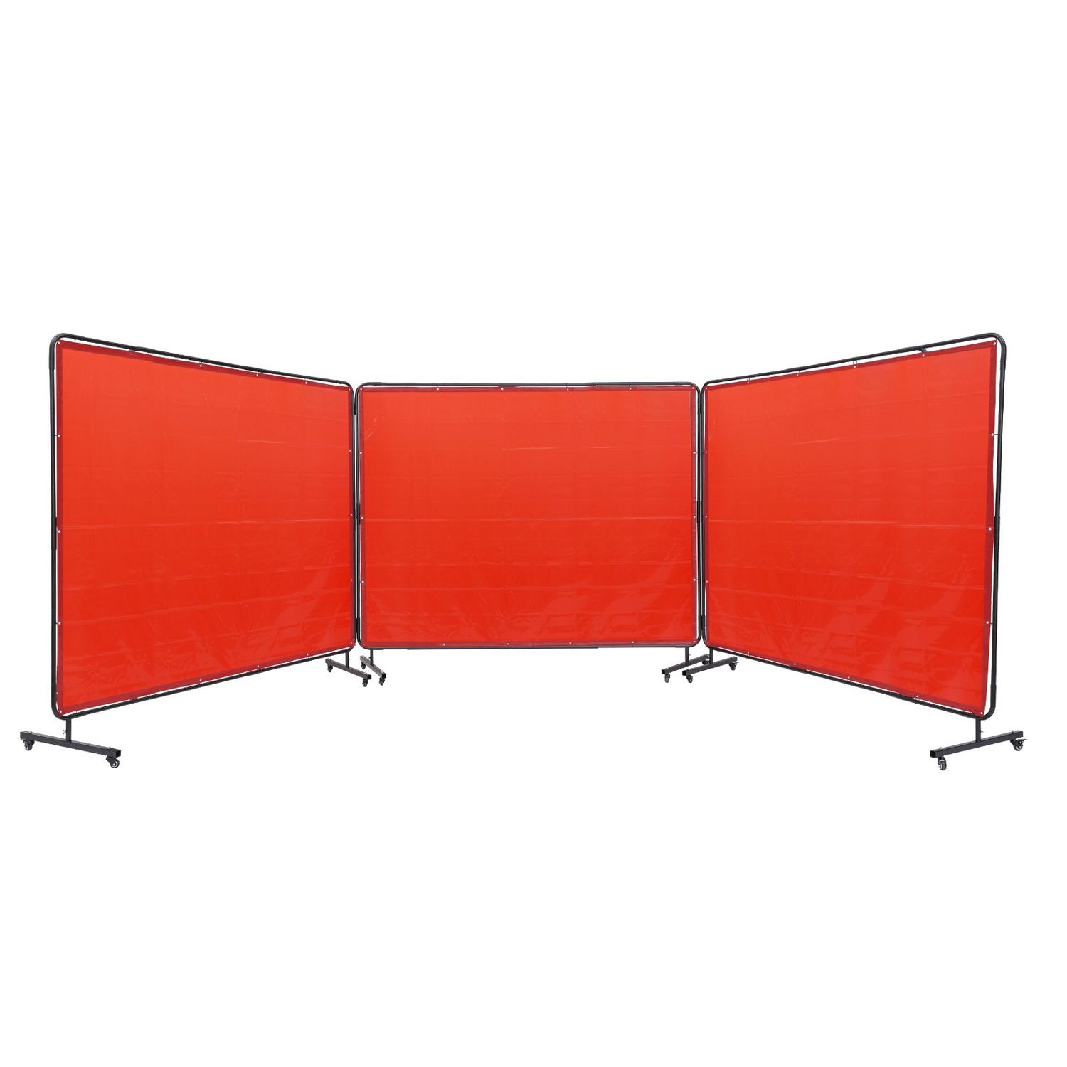 VEVOR Écran de soudage avec cadre, 6' x 8', 3 panneaux de soudage, écran de protection de soudage en vinyle ignifuge sur 12 roues pivotantes (6 verrouillables), mobile et professionnel pour atelier