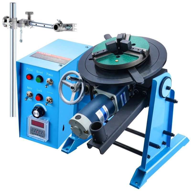 VEVOR Positionneur de soudage rotatif 50 kg, table tournante de positionnement de soudage 0-90 ° 0,5-6 tr/min 120 W, avec mandrin de tour à 3 mâchoires de 12,4 pouces et support de support de torche VEVOR Positionneur de soudage rotatif 50 kg, table tournante de positionnement de soudage 0-90 ° 0,5-6 tr/min 120 W, avec mandrin de tour à 3 mâchoires de 12,4 pouces et support de support de torche