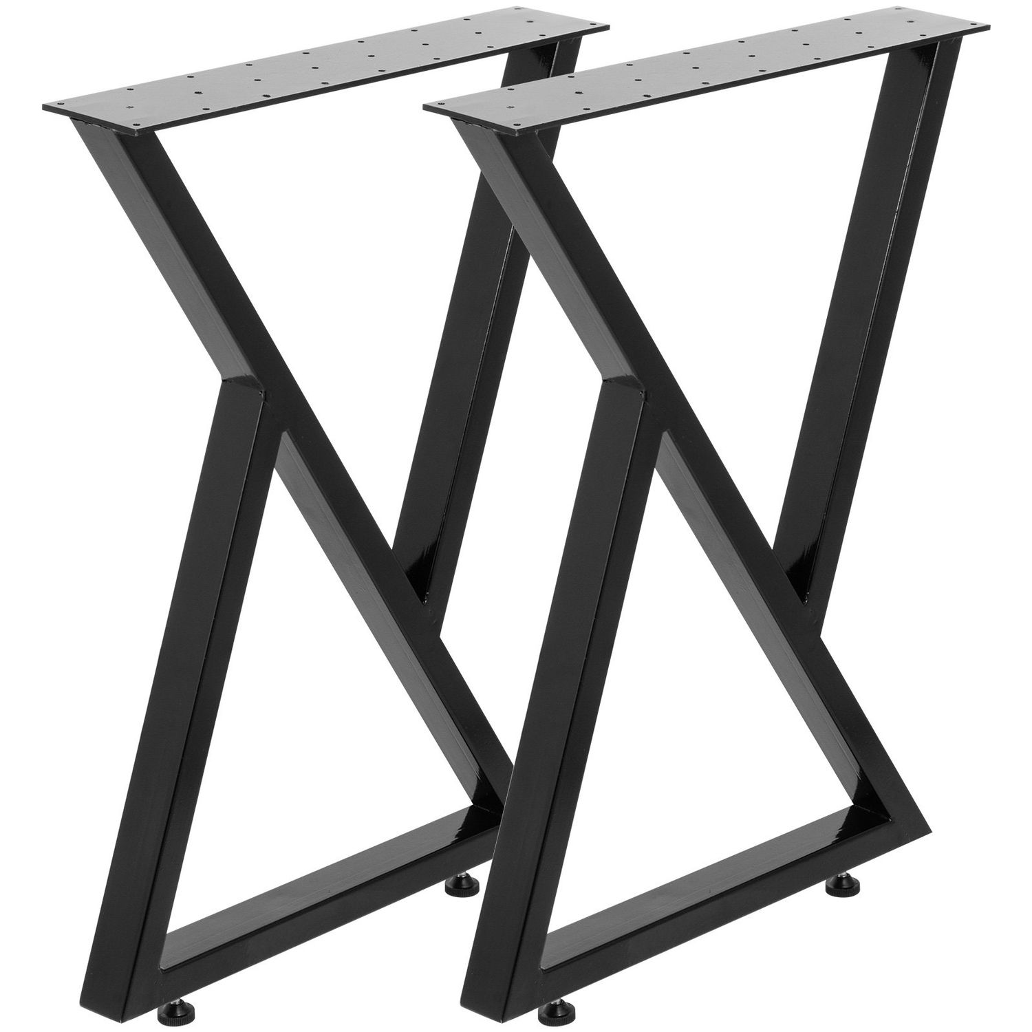 VEVOR – pieds de table en métal, lot de 2, pieds de table de salle à manger, pieds de bureau noirs, 28 Taille 20 Pieds de banc robustes en largeur, pieds de Table basse de Style Zig Zag