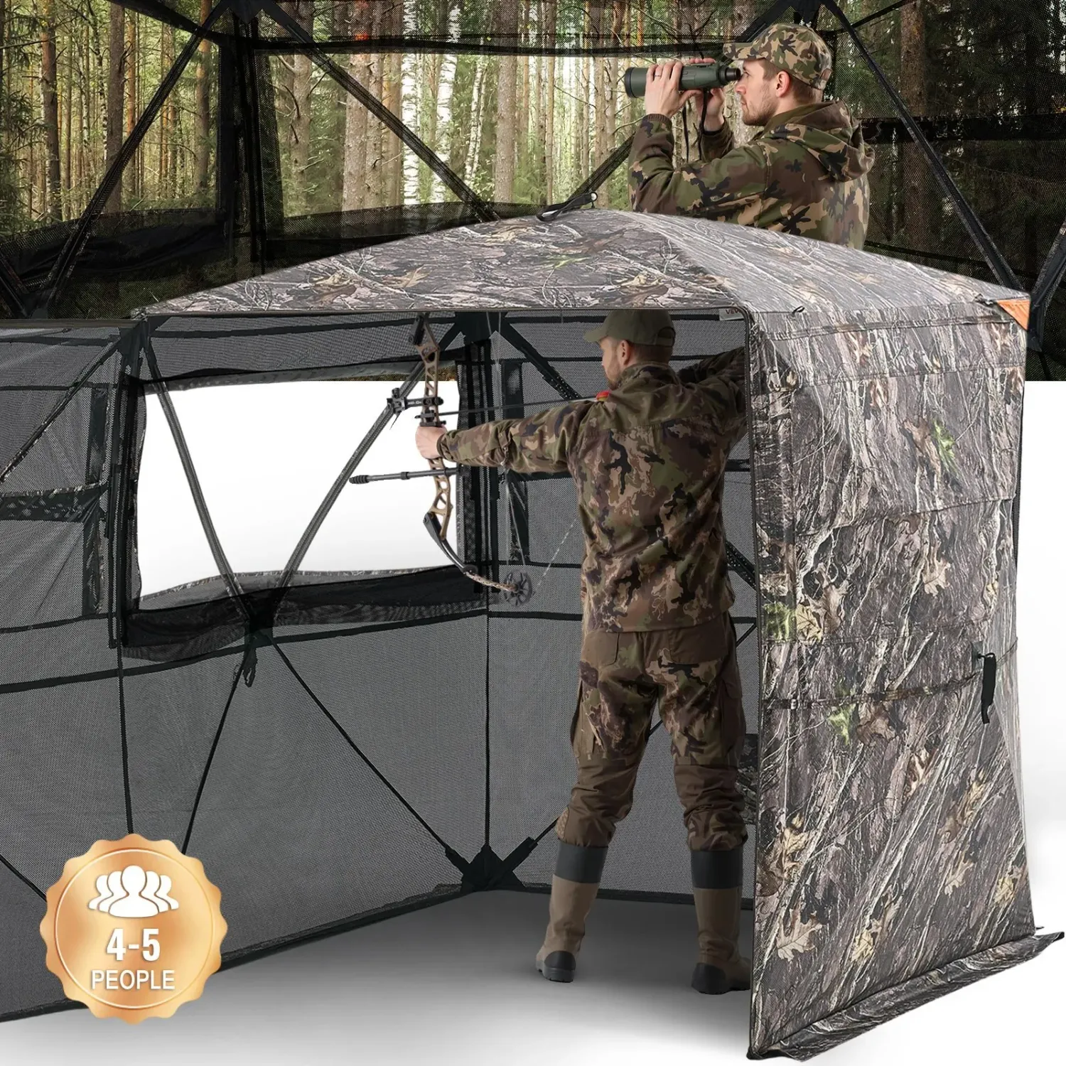 VEVOR Store de chasse portable transparent pour 4 à 5 personnes avec sac de transport