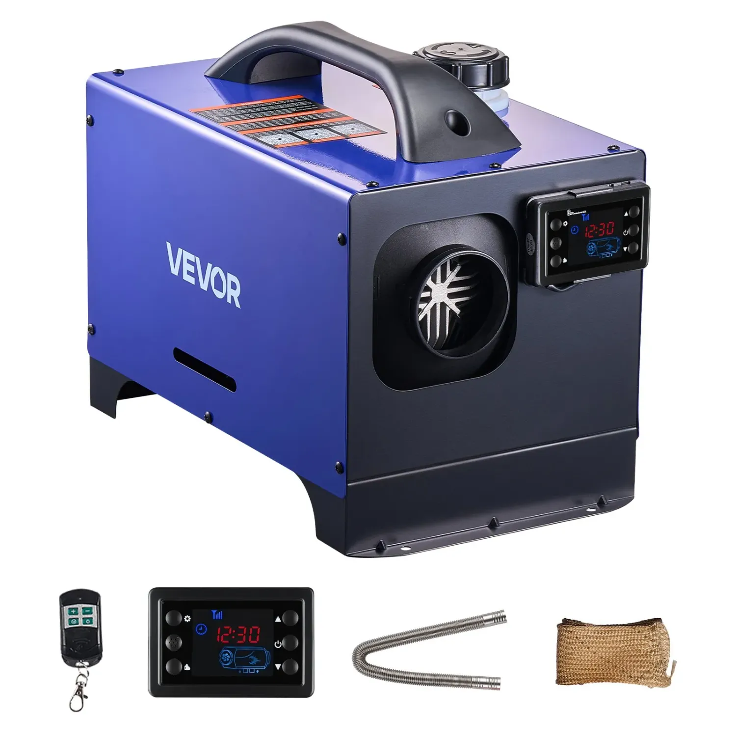 Chauffage diesel VEVOR, 8 kW, 12 V/24 V CC, tout-en-un, portable, avec télécommande et écran LCD, chauffage rapide et silencieux, réservoir de 1,3 gal pour véhicules, camping-cars, fourgonnettes