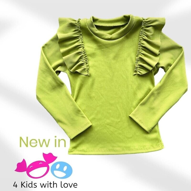 Ruffle shirt applegreen LM