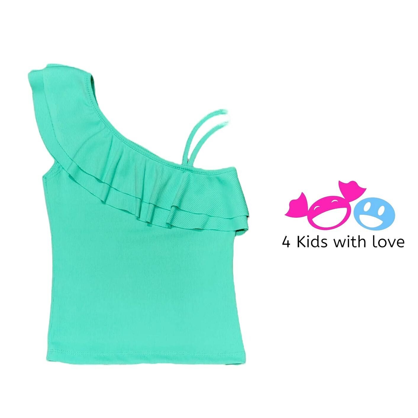 One shoulder top mint