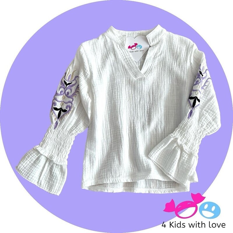 Blouse broderie lila