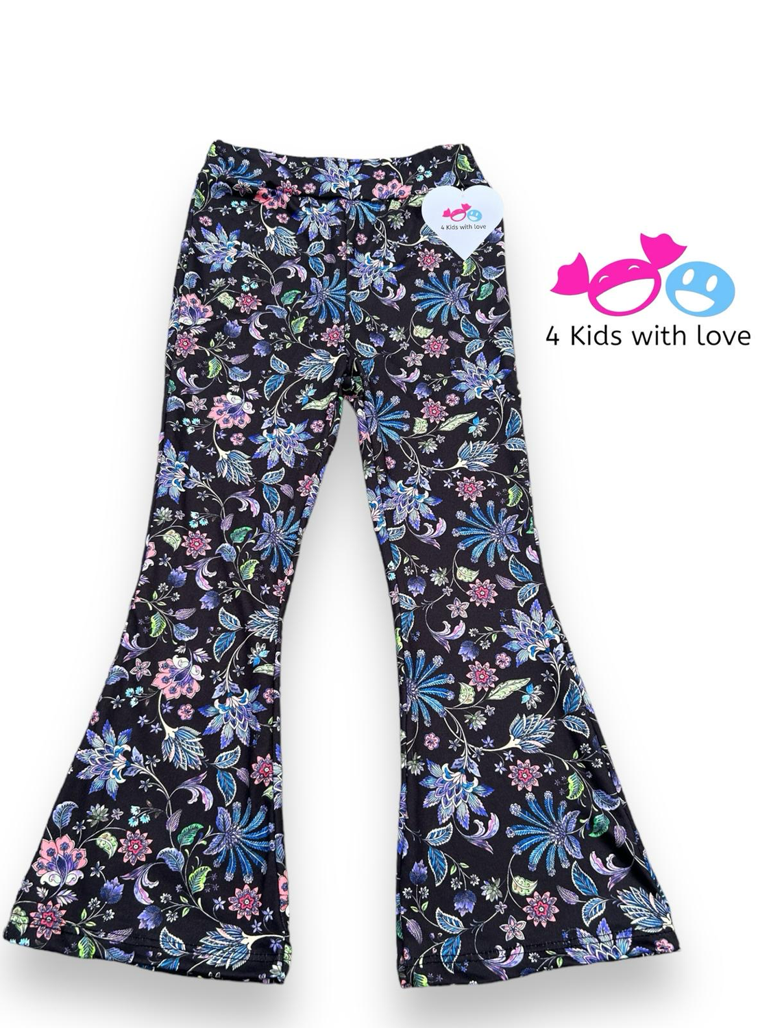 Flared multi black blue flower