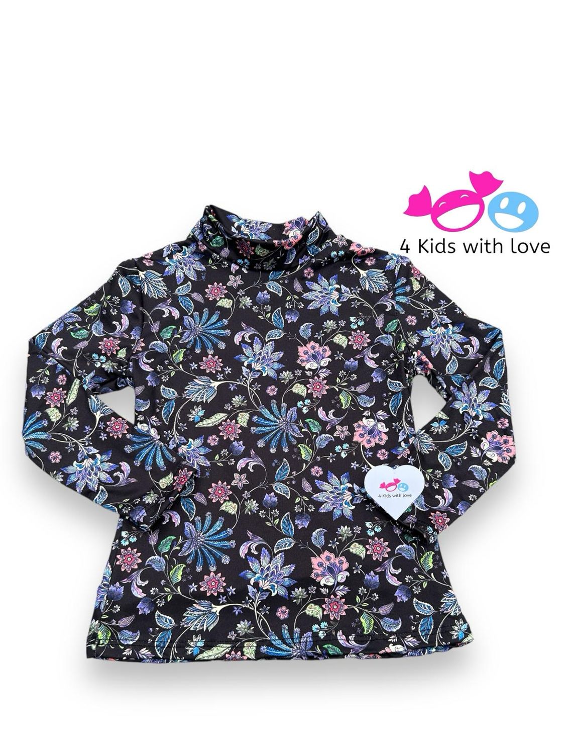 Shirt multi black blue flower