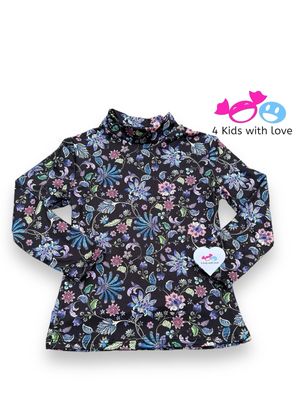 Shirt multi black blue flower