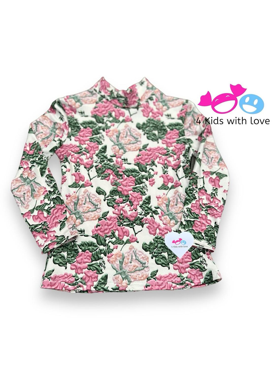 Shirt multi pink green flower