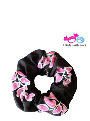 Scrunchie black leafs