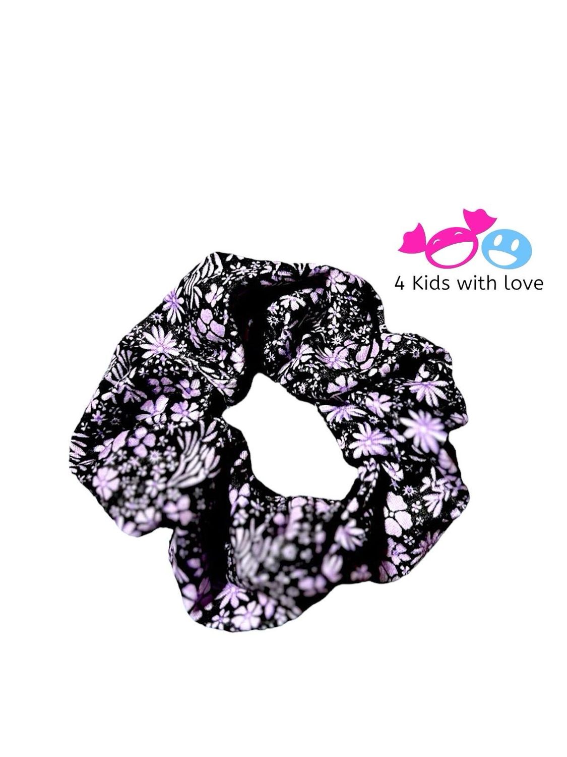 Scrunchie flower paars