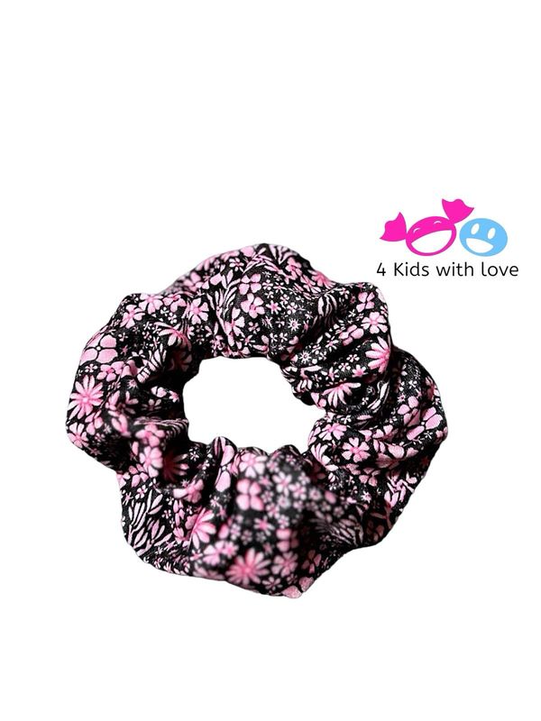 Scrunchie flower roze