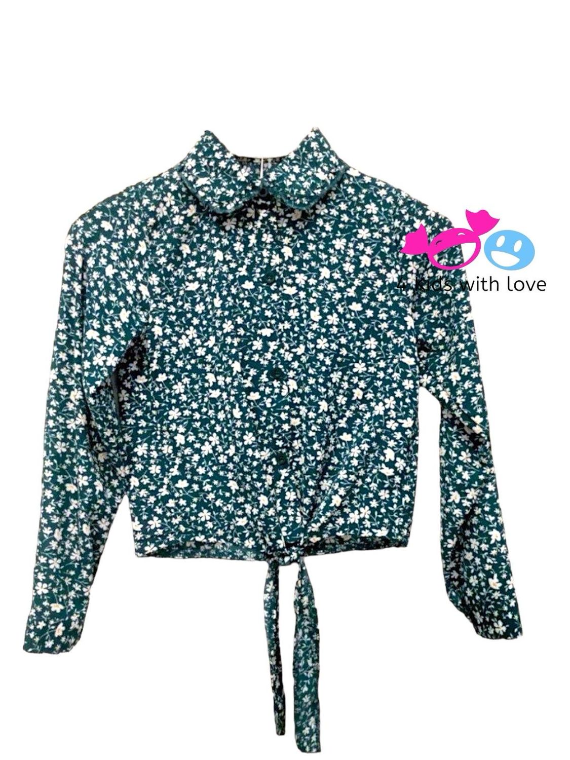 Blouse flower green